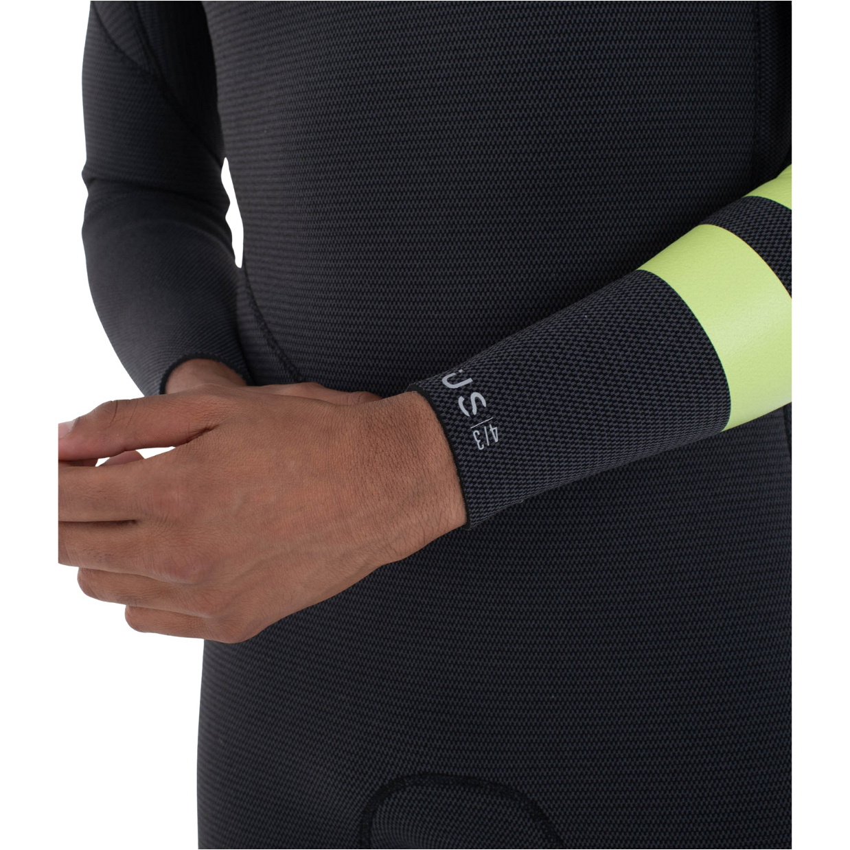 2025 Hurley Mens Plus 4/3mm Chest Zip Wetsuit MFS0012403 - Black / Lemon